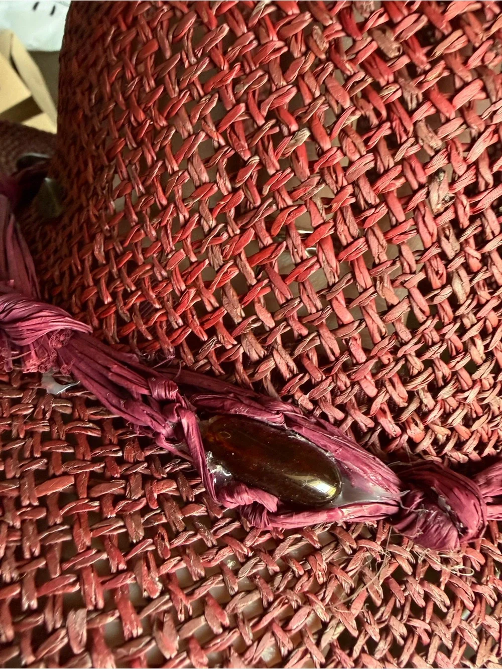 Liz Claiborne Fuchsia Wide-Brim Woven Sun Hat